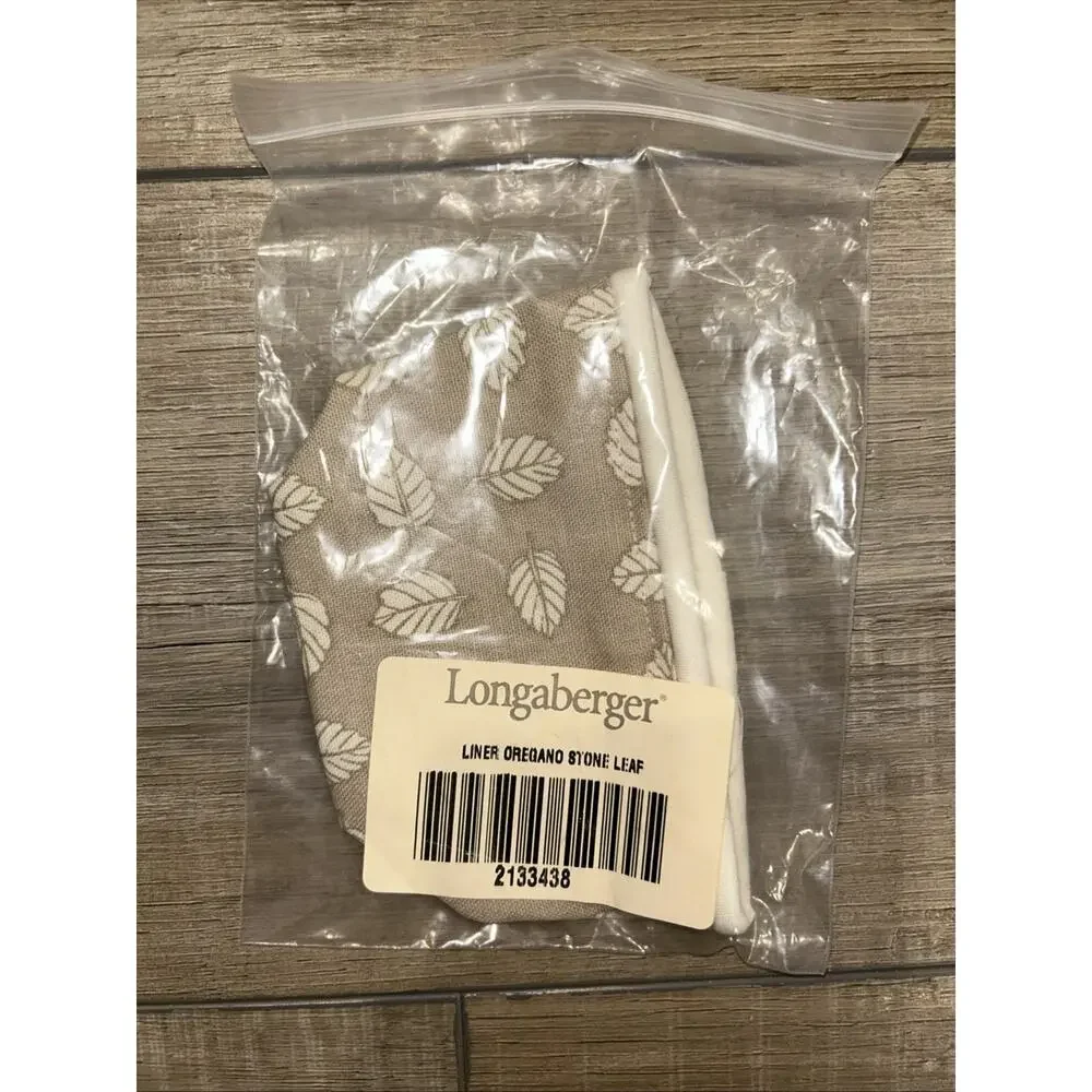 Longaberger OREGANO Basket Liner STONE LEAF KHAKI TAN fabric new